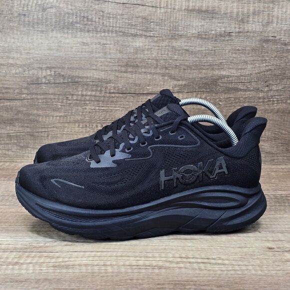 Hoka One One Clifton 10 Men\'s Sz 10 4E Tripple Black Running Shoes (1162051 BBLC main image 10